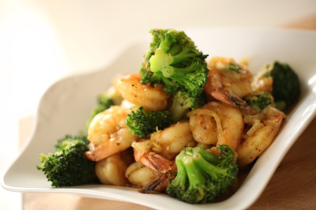 90Stir-fried Broccoli Shrimps